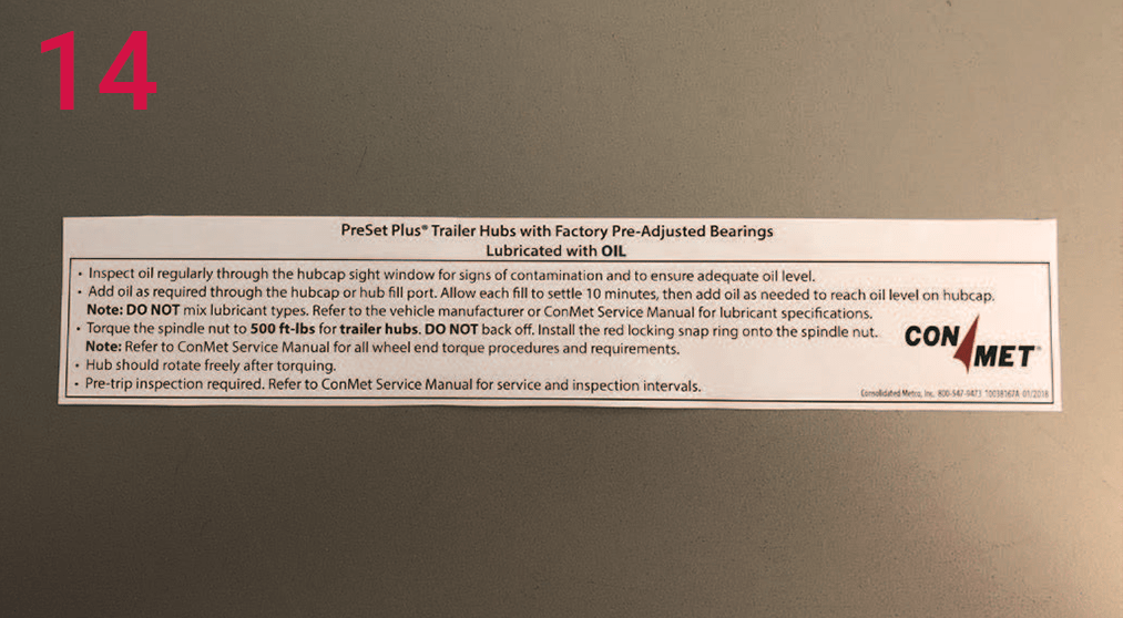 Trailer Hub Install Poster ConMet